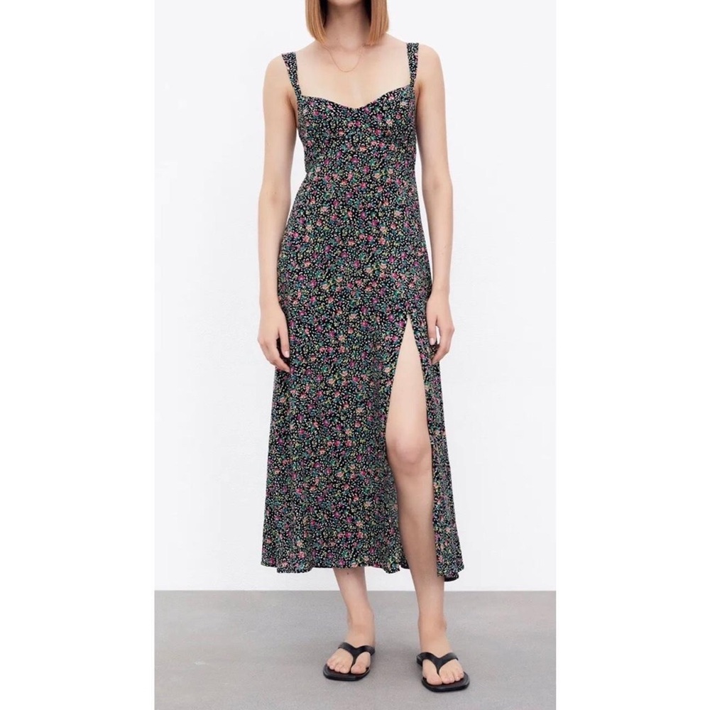 ZARA floral midi dress
